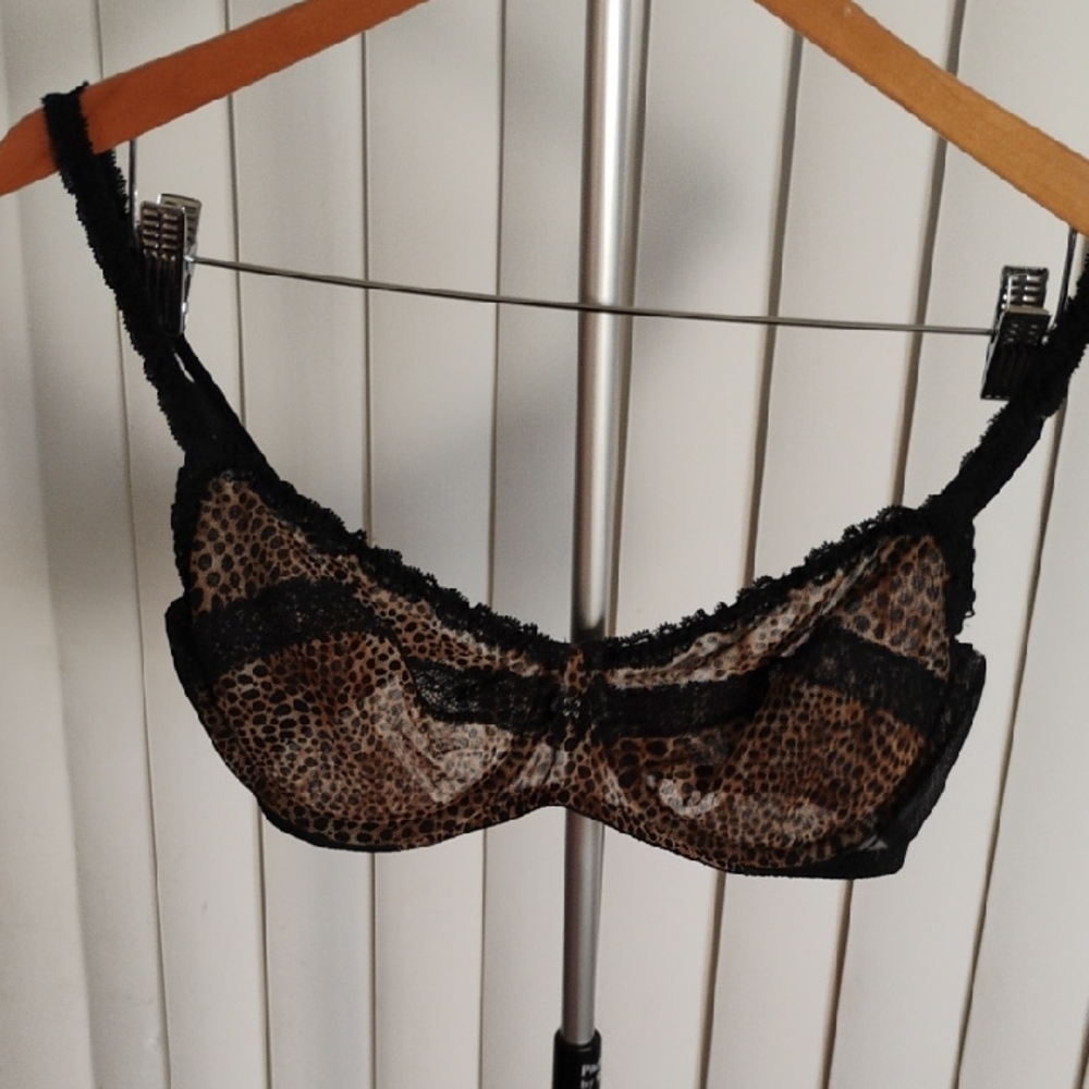 La Perla Animal Print Bra with Black Lace